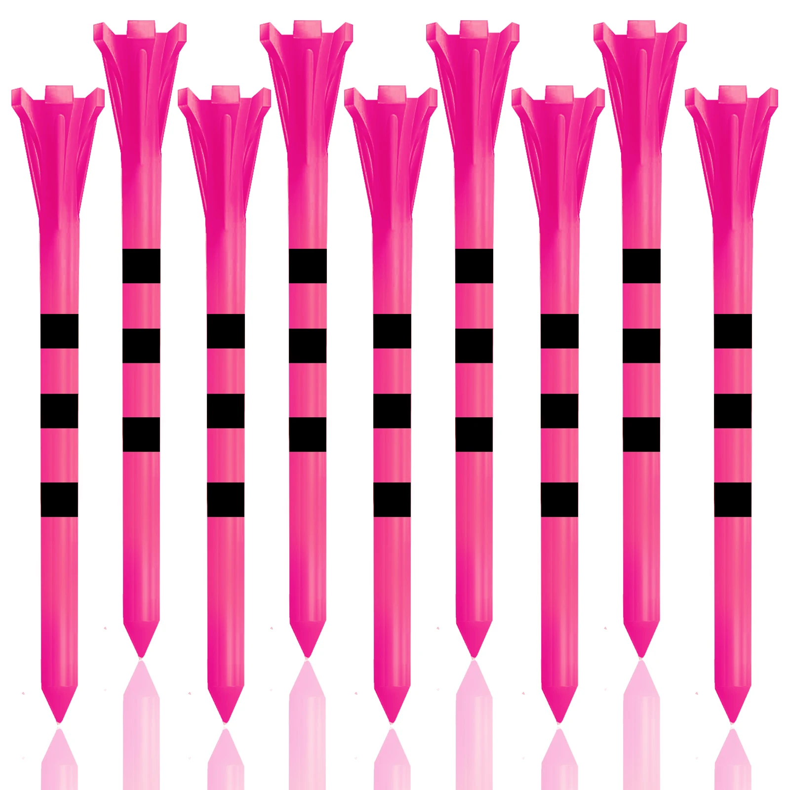 Golf Tees Plastic Onbreekbaar 5 Gaffel Hoofd Tee met Streep Markers 50 stks, 83mm70mm Lange Bal Houder Lage Wrijving Minder Weerstand