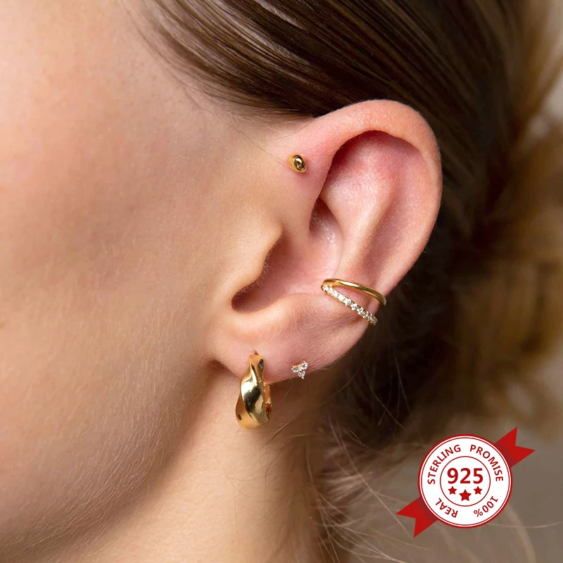 Women's 24K Gold Plated Punk Ear Cuff, No Piercing