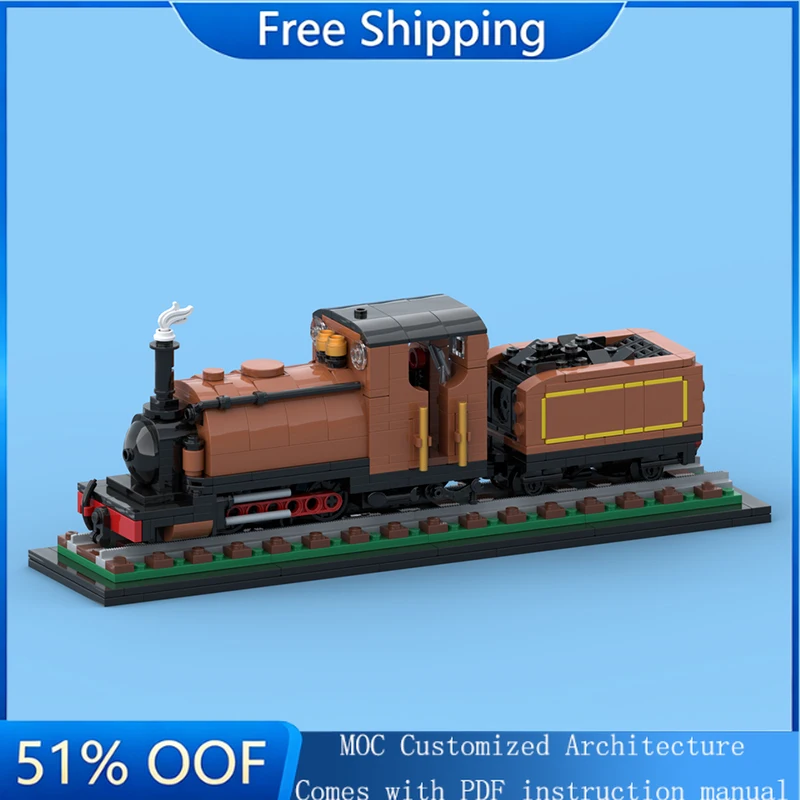 

631 Parts MOC Narrow Gauge Steam Train Locomotive Building Blocks Model Educational Assembly Boys Toys Customized Holiday Gifts