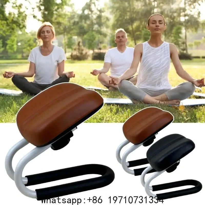 22-26cm Yoga Stool Meditation Prayer Stool Height Adjustable Hip Support Ergonomic Metal Yoga Chair Portable Indoor Prayer Seat