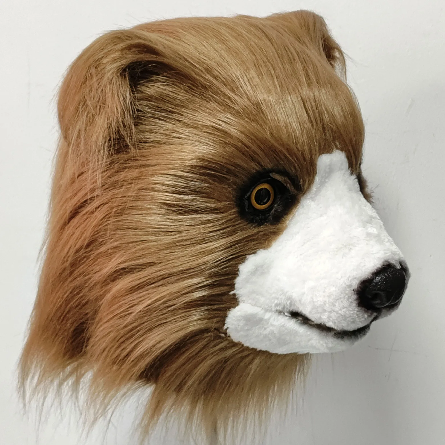 Realistische Plüsch-Hundemasken für den ganzen Kopf, pelzige Tiermaske, Erwachsenen-Cosplay-Kostüm-Requisite, Halloween-Karneval-Maskerade-Party-Maske – Detail 5