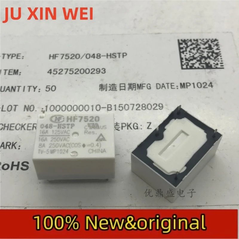 

10 шт. HF7520 048-HSTP Hongfa, комплект нормально открытых электронных электромагнитных реле постоянного тока 16a125vac
