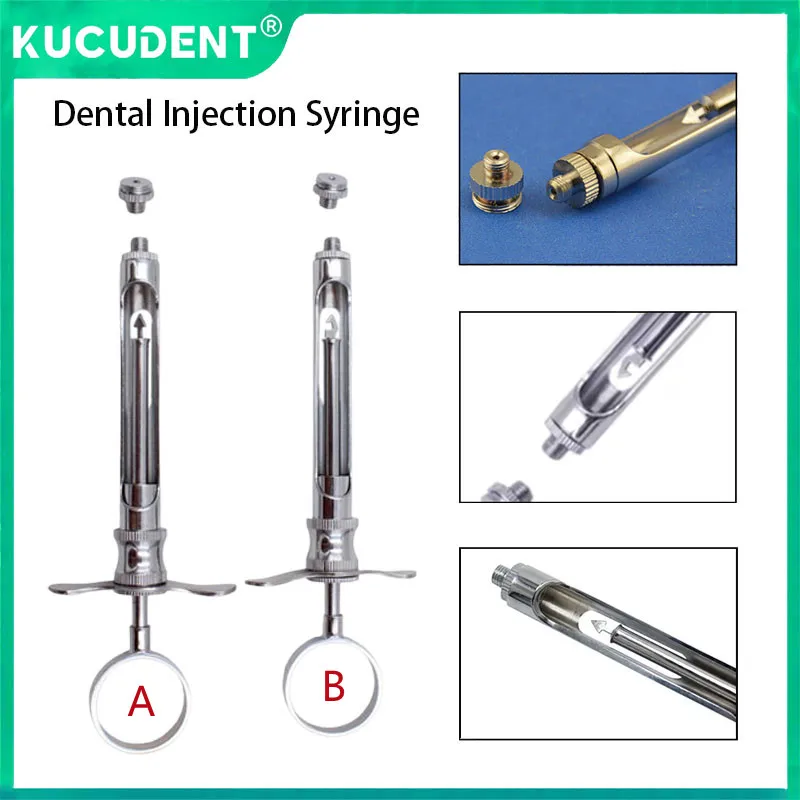 

1PC Dental Syringe Stainless Steel Surgical Instrument Anesthesia Aspirating Needle Tube Injector Oral Dentistry Surgery Tool