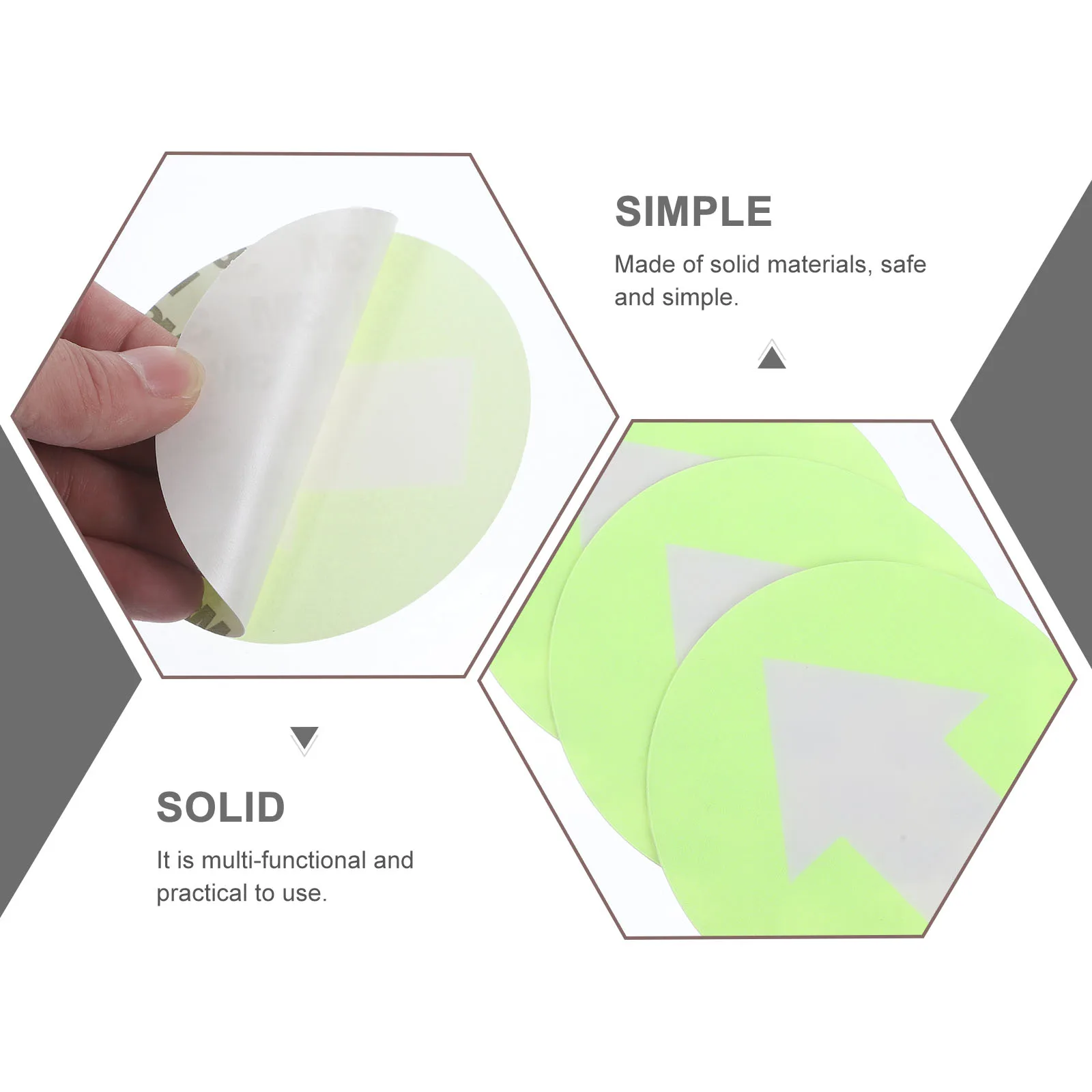 

6Pcs PVC Reflective Arrow Direction Signs Fluorescent Adhesive Trail Markers for Outdoor Camping Stairway Arrow Direction