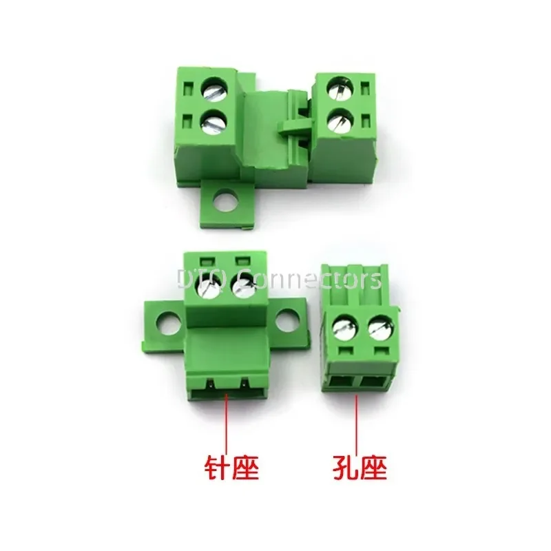 1set 2EDGRKC 5.08mm Solderless Screw Terminal Block 2EDG Green PCB Plug-in Connector