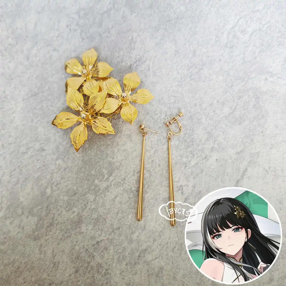 Game Wuthering Waves Baizhi Cosplay Costume Earclip Earrings Ear Studs Anime Headwear Hair Accessories Jewelry Props Gift