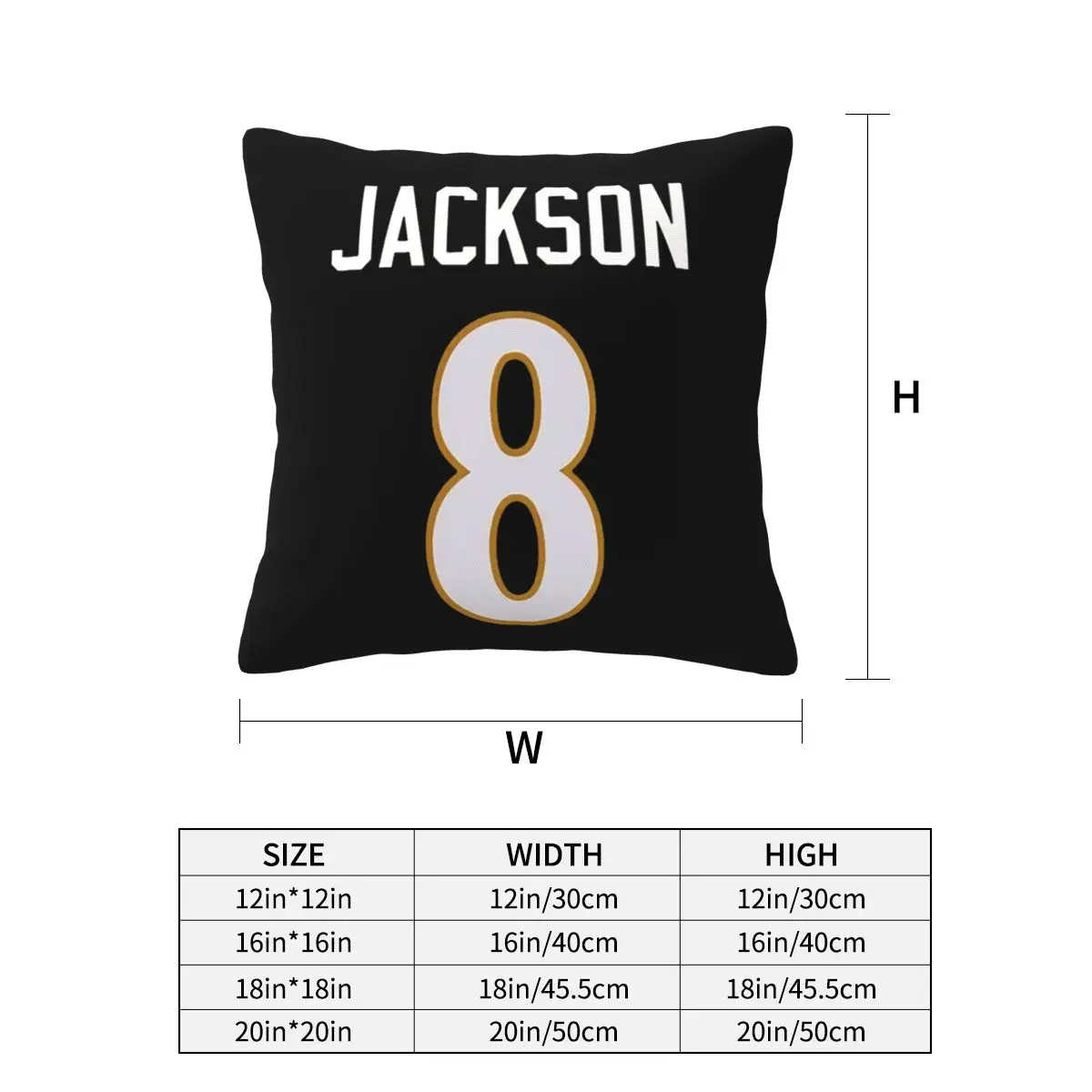 Lamar Jackson Square Pillowcase Pillow Cover Cushion Zip Decorative Comfort Throw Pillow for Home Sofa