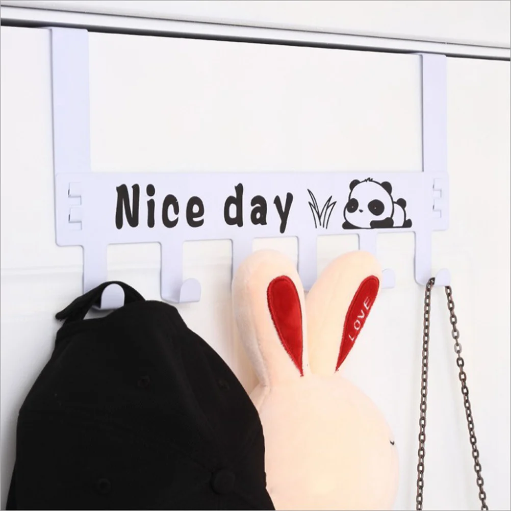 فوق الباب هوك شماعات الأبيض تخزين المعادن الرف ل 1-3/4 بوصة أبواب الحمام المرآب المنظم القبعات معاطف الأوشحة أحزمة #2