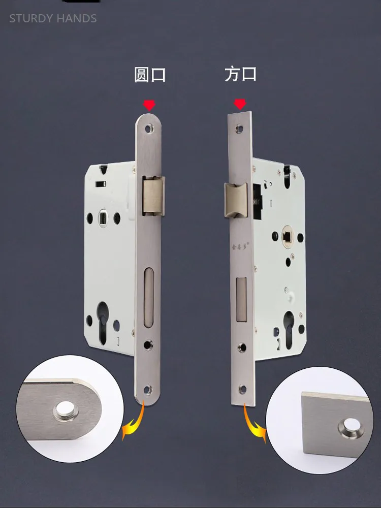 72/50mm Zinc Alloy Lock Body Fire Escape Anti-theft Door Mechanical Door Lock Hardware Lockset Accessories