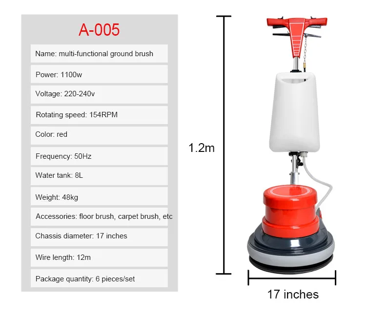 Multifunctional Small Electric Brush Machine for Carpet Tile and Floor Washing Long Lasting Plastic Handle 220V New Condition