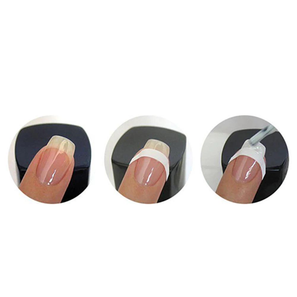 5 Sheets White French Manicure Strip Nail Art Form Fringe Tip Guides Sticker DIY Line Tips Decoration Tool Stencil Tool