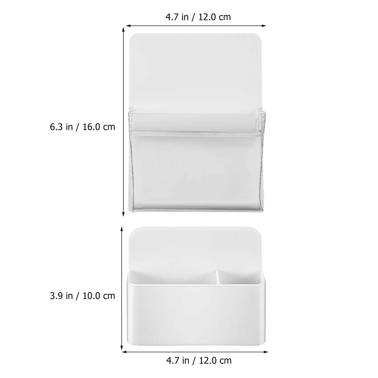 2 Pcs Pen Holder Kit Magnetic ABS PVC Flat Back Strong Adhesive Wall Mountable Desk ganizer Storage Solution Whiteboard Marker