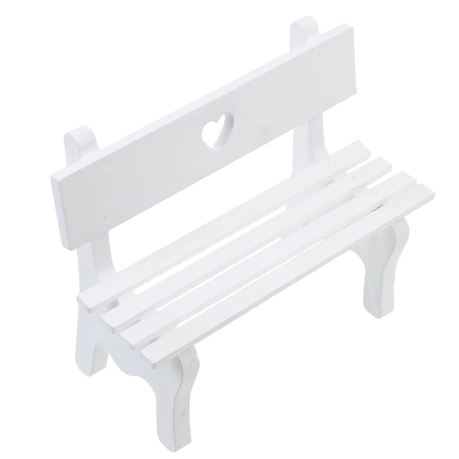 

Миниатюрный деревянный стул в форме персикового сердца, имитация скамейки, миниатюрная скамейка-украшение, декор для дома, аксессуары для кукольного домика