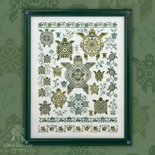 

Cross stitch Kit 14CT Canvas Cross Stitch Embroidery Set Craft -16-Owl - Jigsaw Turtle Pattern Album 38-49 Cross Stitch Set