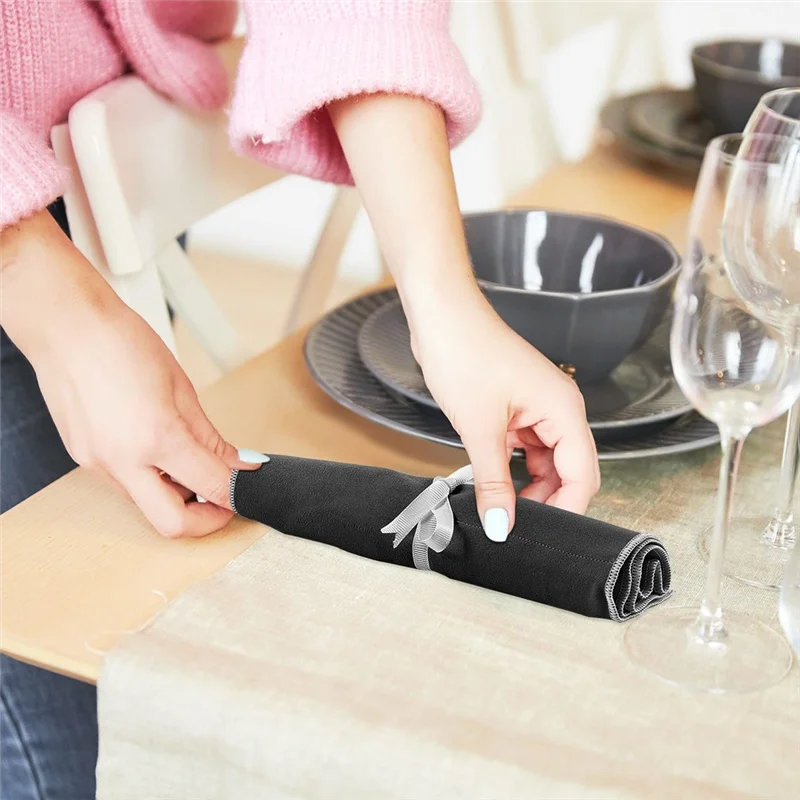 

AS94-Silver Storage Bags Silver Storage Cloth Felt Flatware Organizer Anti Tarnish Silver Protector Bags