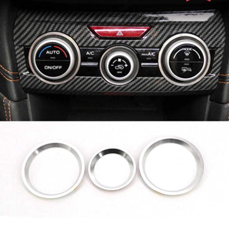 AC Control Knob Ring Cover For Subaru Forester 2019+Accessories,Air Condition Switch Volume Trim For Crosstrek XV