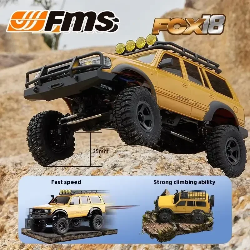 FMS 1/18 LC80 FCX18 RC Cars Land Cruiser Electric Climbing Car 4WD Off-Road Vehicle Brush Toyota Simulation Car Model Toys Gifts