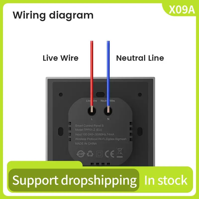 

X09A Wifi Voice Control Panel Voice Control Interruptor Tuya Smart Home With 4-Inch Touch Screen For Smart Home Control