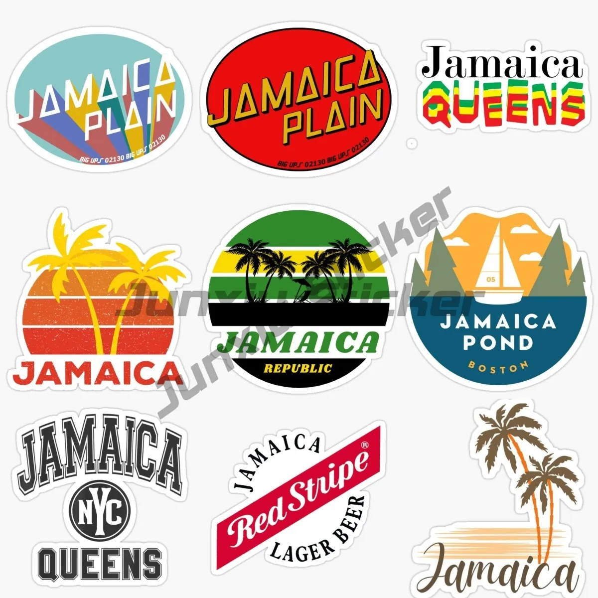 10-28cm Creativity Jamaican National Flag Jamaican Vinyl Sticker Sticker Bumper Water Bottle Laptop Self Adhesive Decal