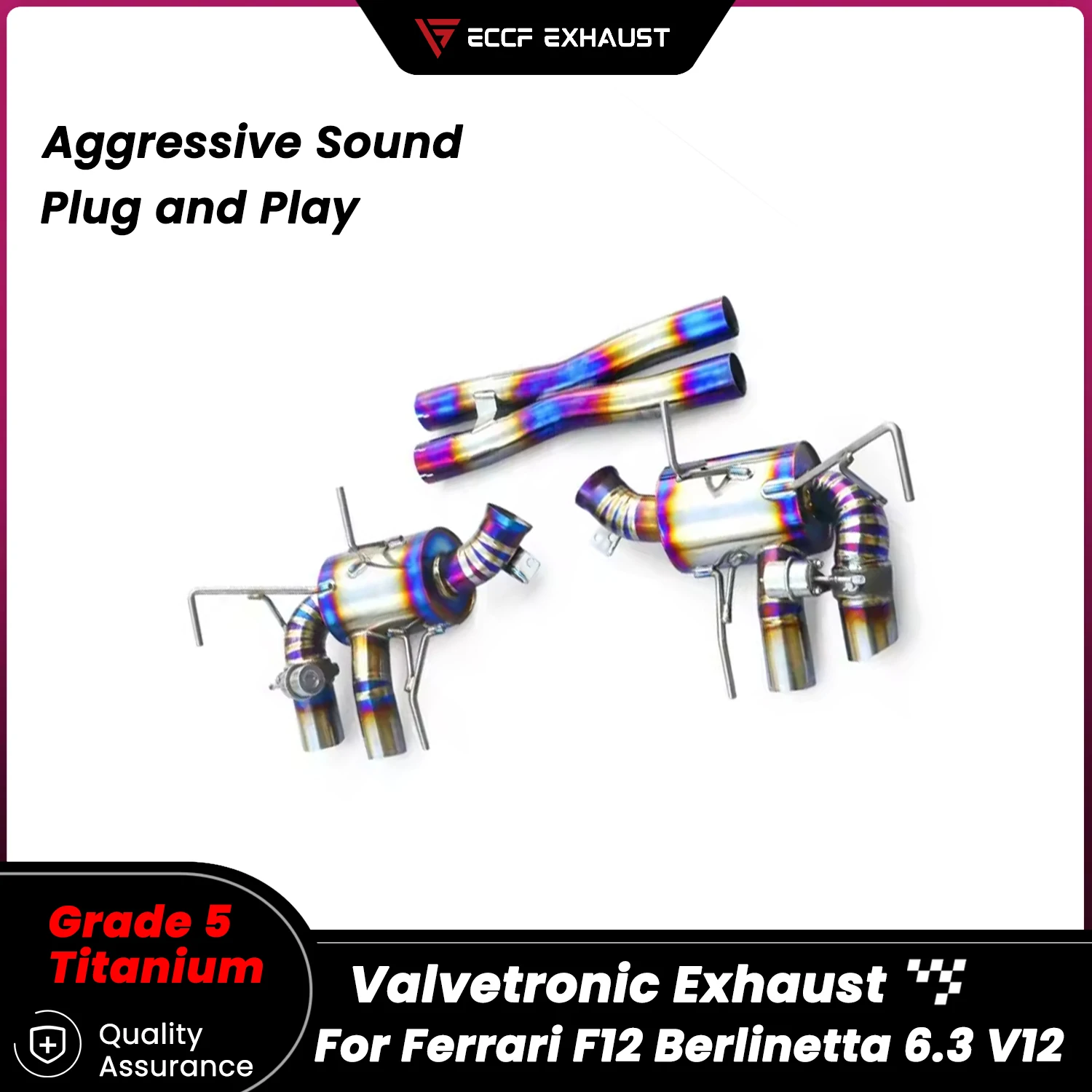 

TItanium Valved Catback Exhaust With TItanium X-Pipe for Ferrari F12 Berlinetta 6.3 V12 Unleash True Exhaust Performance