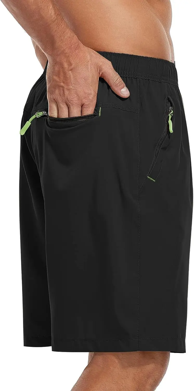 

Men's Athletic Hiking Shorts Water Resistant Quick-Dry Lightweight Outdoor Sweat Shorts with Zipper Pockets