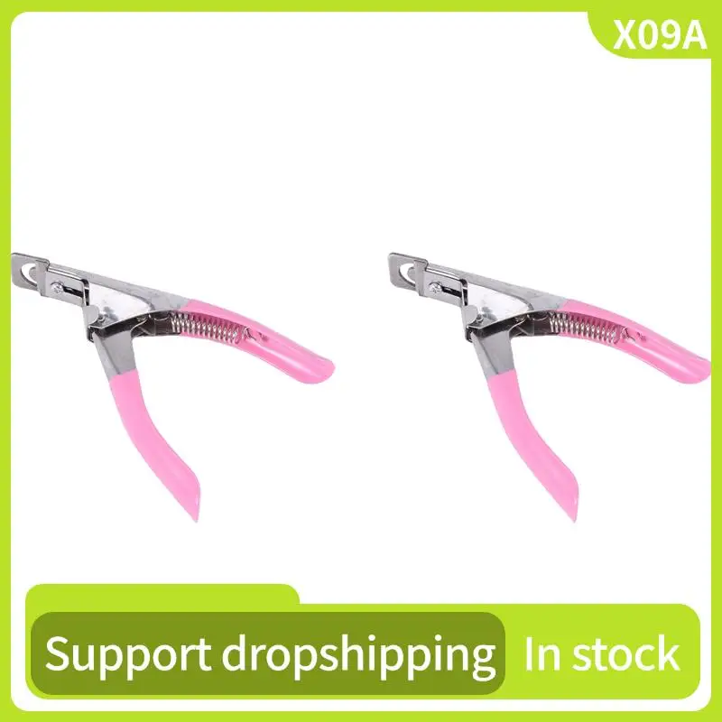 

X09A 2X Nail Clippers For Nails And False Acrylic Nails Easy To Use Pink.