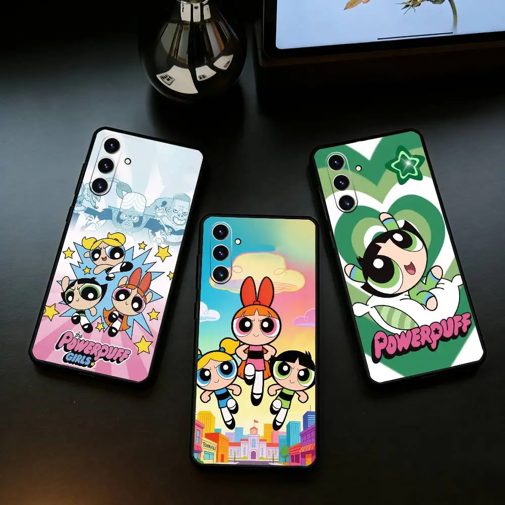 

P-Powerpuffs G-Girls Phone Case For Samsung Galaxy A73,21,22,32,71,53,52,51,80,5G Soft Black Cover