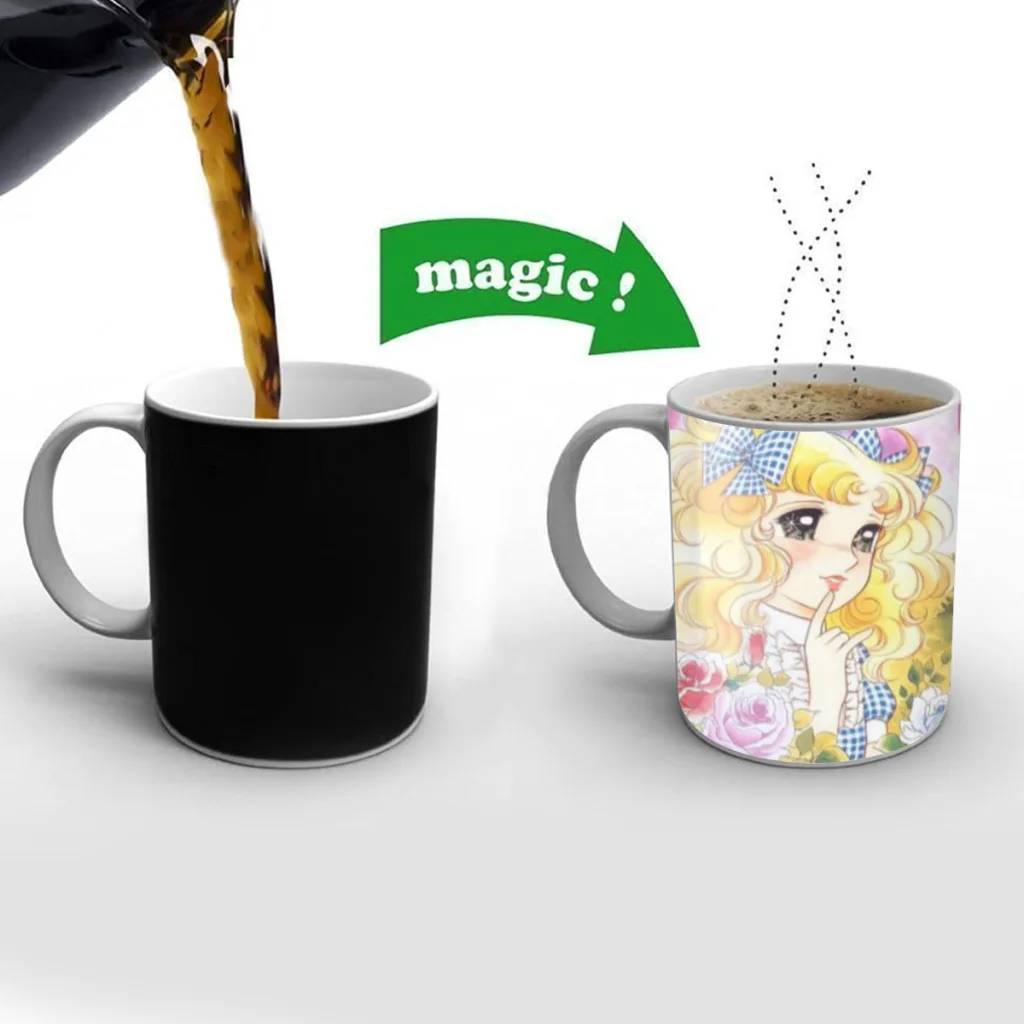 Anime Candy Candy Creative Change Ceramic Mug Heat Revealing Coffee Cup Breakfast Cup Mug Friends Gift