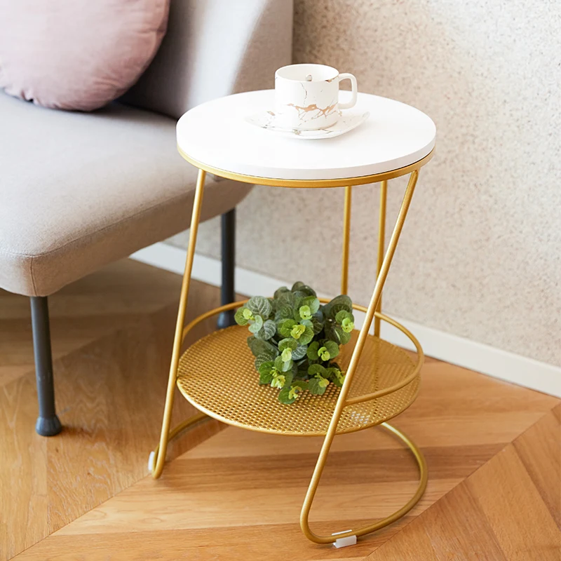 

Marble top sofa side table corner table end table round small coffee table golden black legs frame