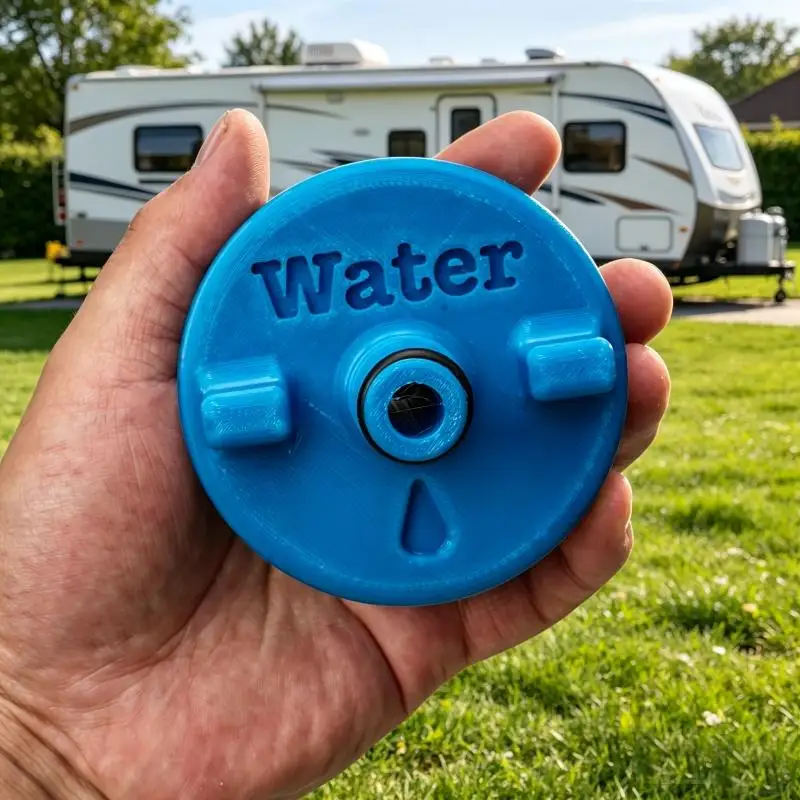 

RV Water Filler Inlet Adapters with Sealing Rubber Gaskets Portable Camper Fresh Tank Filling Ports Replacement Connectors