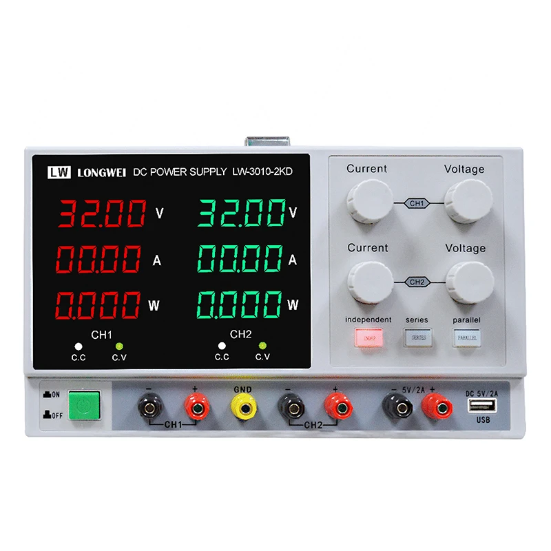 LONGWEI 30V 10A LW-3010-2KD Dual Output High-precision DC Power Supply With Power 4 Digits LED Display