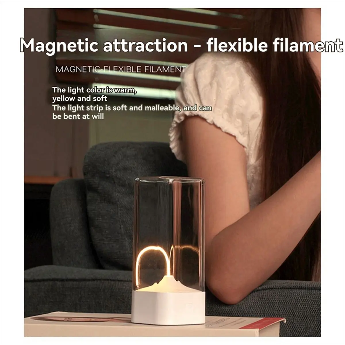 【Like】  Touch Sensor Touch Control Desk Lamp Three-Level Dimmable LED Light Small Night Light Usb Charging Magnetic Light White
