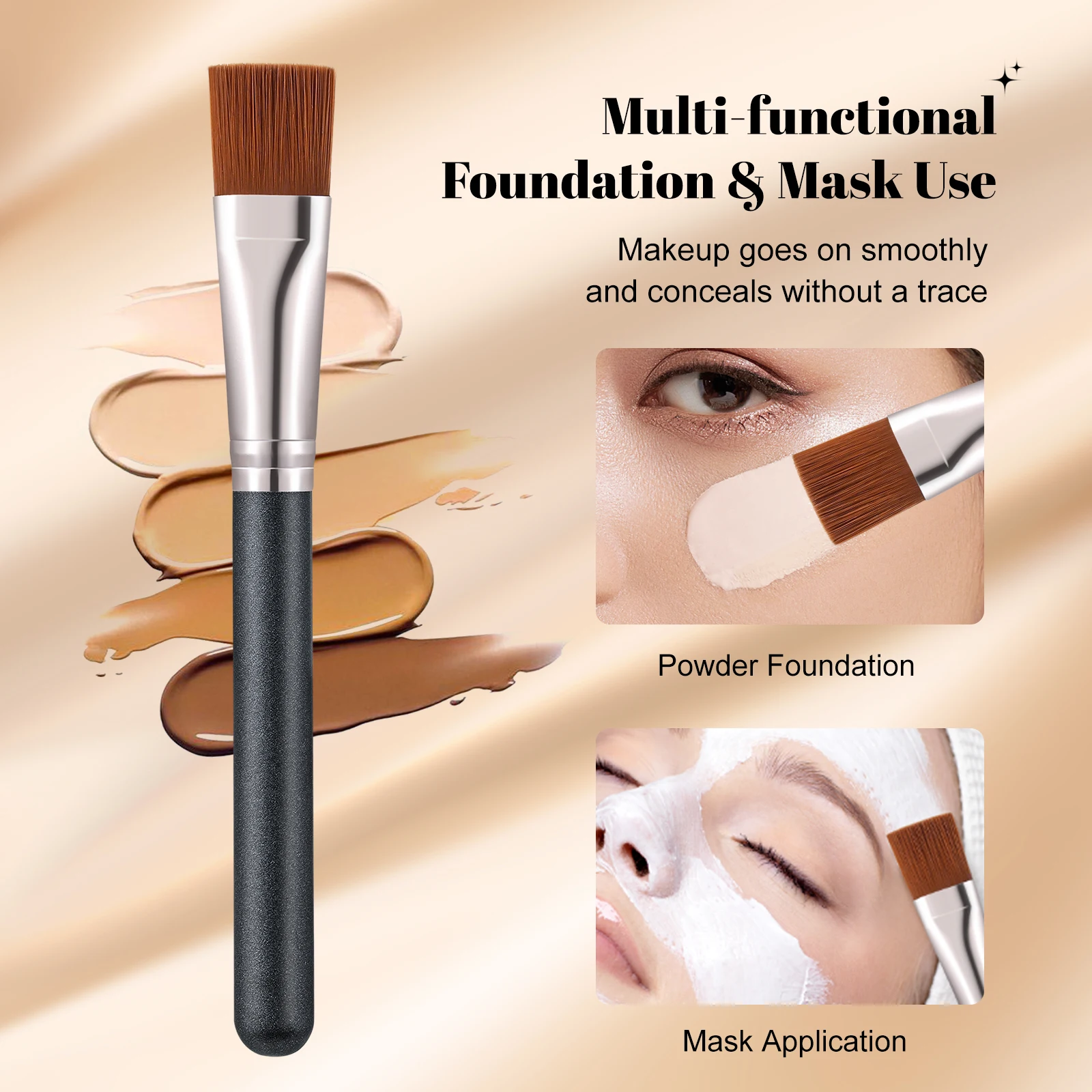 1pc Ultra Dünne Foundation Pinsel Leichte Dünne Gesicht Kontur Pinsel Flache Kontur Pinsel Blending Foundation Creme Make-Up Pinsel