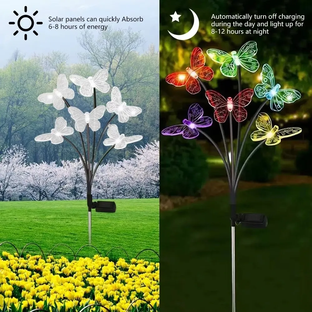 Waterproof Solar Lights Outdoor Multi-Color Changing Energy Saving Solar LED Lights 6/8/10 Heads Solar Lights Lawn Yard