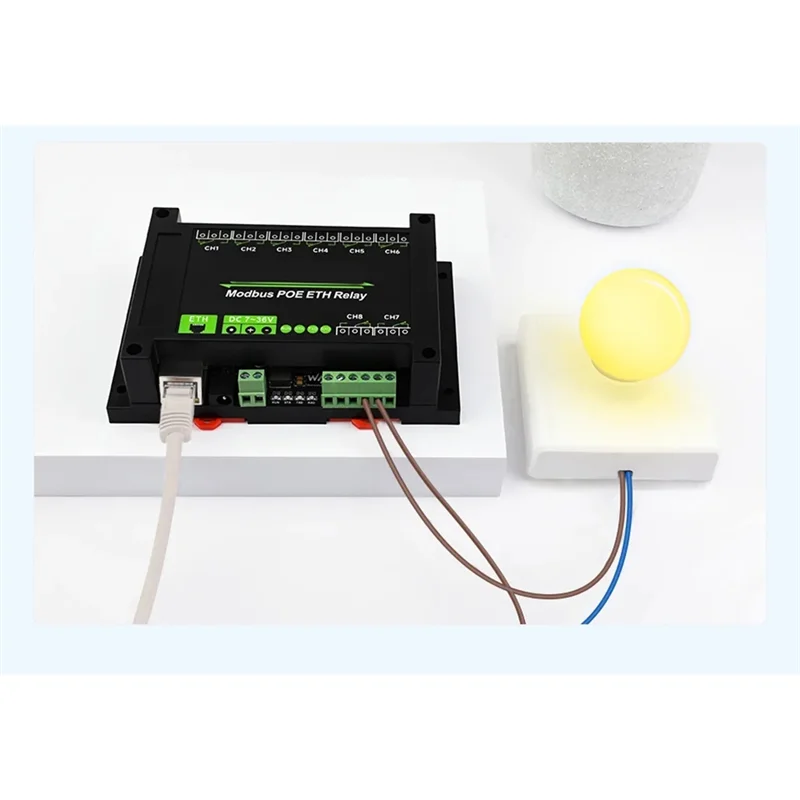 【HOME-TOOLS!】Module de relais Ethernet 8 canaux de qualité industrielle, Port Poe, protocole Ethernet Modbus, Communication d'alimentation Poe