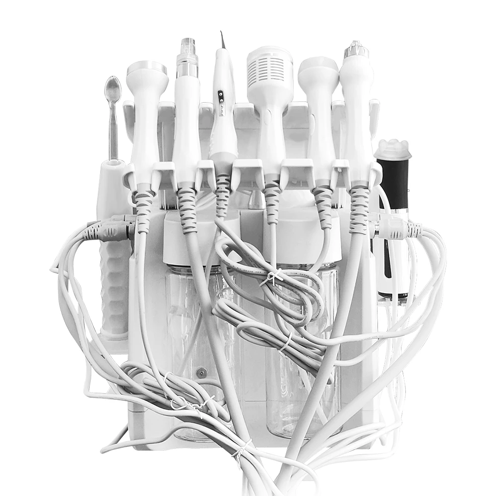 CE-geprüftes 9-in-1 H202 Small Bubble Oxgan Gesichtsgerät, Reinigung des Gesichts, Vacumm-Mitesser-Spritzpistole, Hydra-Spitzen für Salon und Zuhause