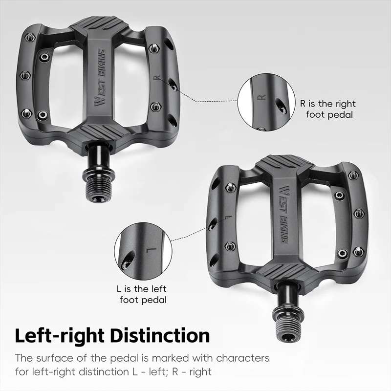

Велосипедная педаль WEST BIKING, нейлоновая велосипедная платформа с 3 подшипниками, сверхлегкая противоскользящая педаль для шоссейного велосипеда MTB, аксессуары для велоспорта