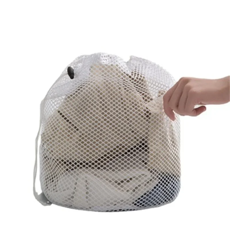 Laundry Mesh Bags Drawstring Net Laundry Saver Mesh Washing Pouch Strong Washing Machine Thicken Net Bag Laundry Bra Aid Pack