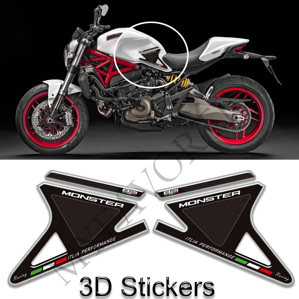 Motorcycle Stickers Decals For Ducati Monster 821 Gas Fuel Oil Kit Knee Protection TankPad Tank Pad Grips