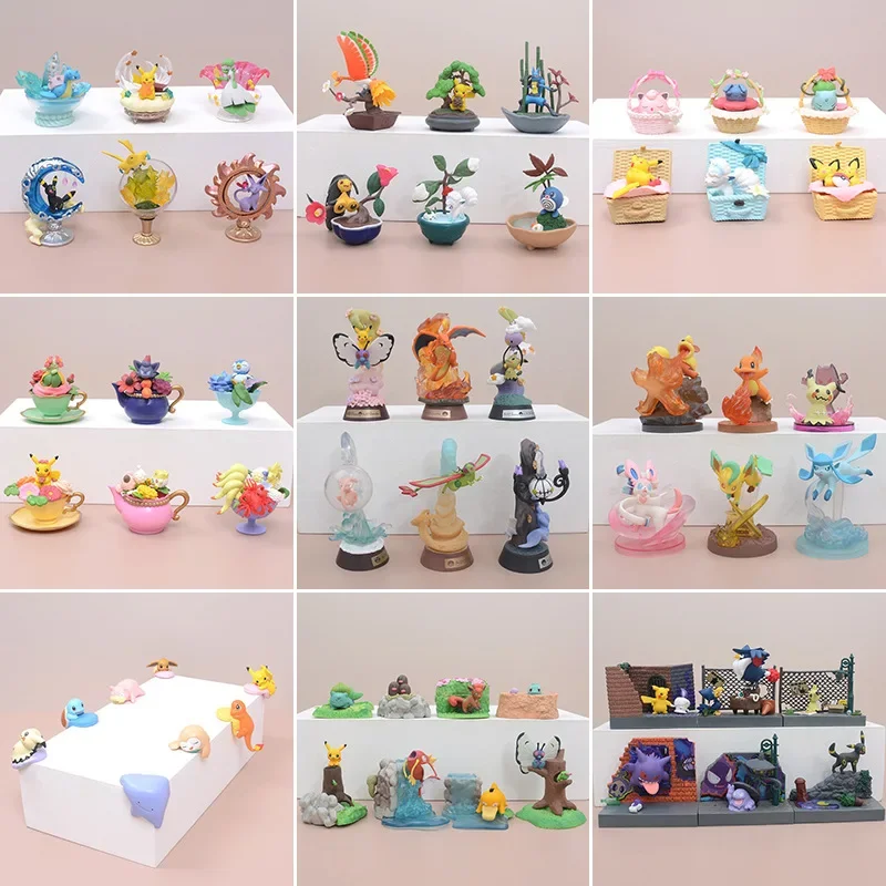 Pokemon Model Anime Toy Pikachu Eevee Sylveon Umbreon Squirtle Psyduck Blastoise Charmander Decoration Kids Birthday Gift