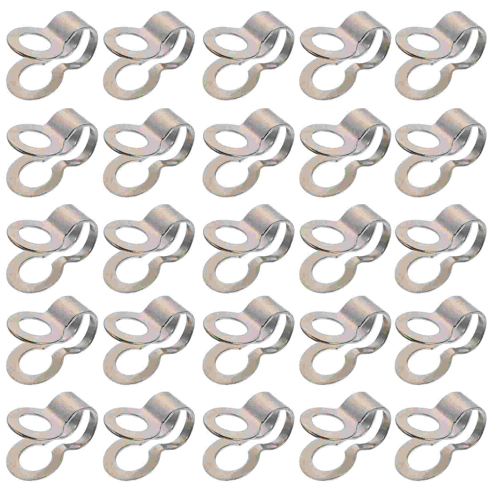 

125 Pcs Rustproof Pull Loop Bead Double Ring Buckle Ceiling Light Accessories Fixing Buckles Jewelry Silver The