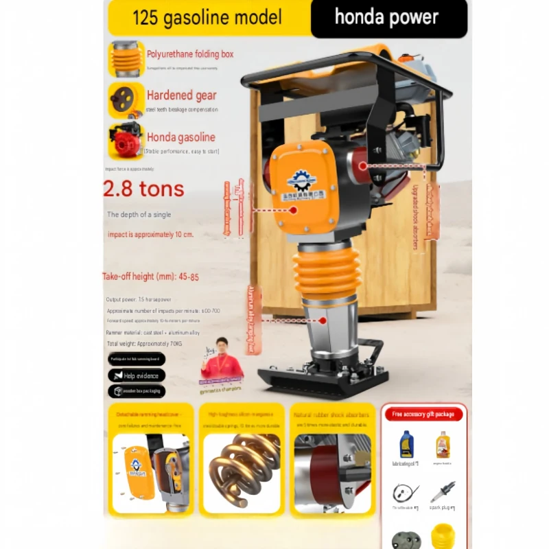 6.5hp Honda Power Impact Rammer, High-Efficiency Jumping Compactor, Sturdy and Durable Body, Easy to Operate