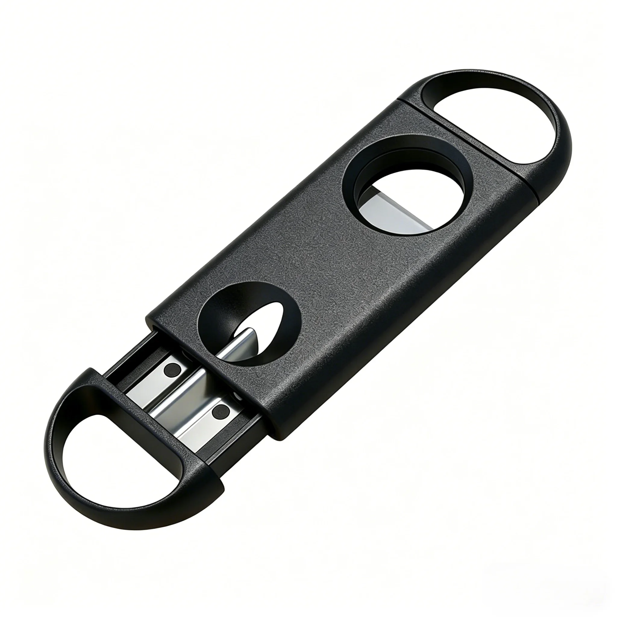 Dual-Purpose V-Cut Cigar Cutter with Sharp Stainless Steel Blade Portable Cuban Clipper Plastic Double-Cut Scissors for Smokers