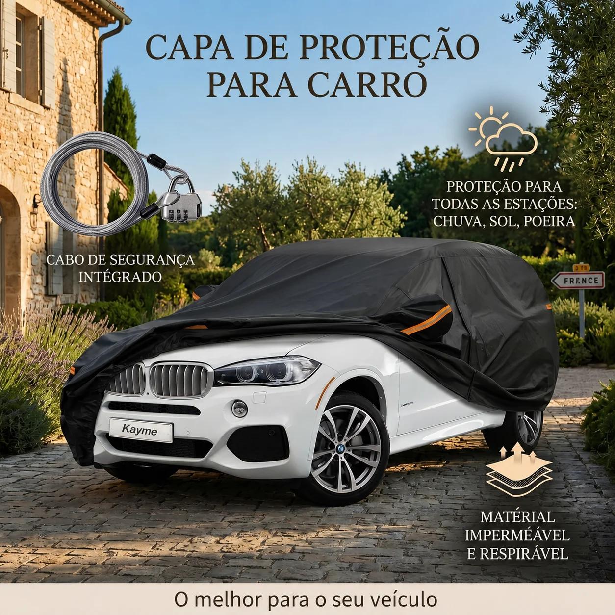 Kayme Car cover Protection All-Weather Outdoor Waterproof UV Wind Auto Protection With Reflective Strips Fit For Telsa