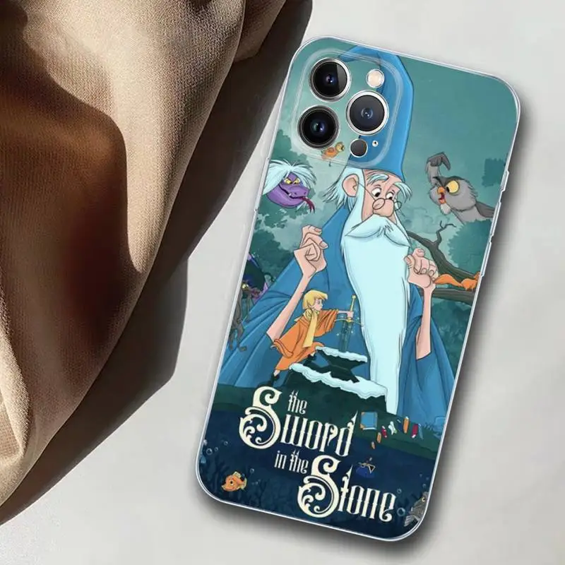 Disney Zwaard in de Steen Telefoon Case Voor iPhone 14 13 12 Mini 11 Pro XS Max X XR SE 6 7 8 Plus Zachte Siliconen Cover