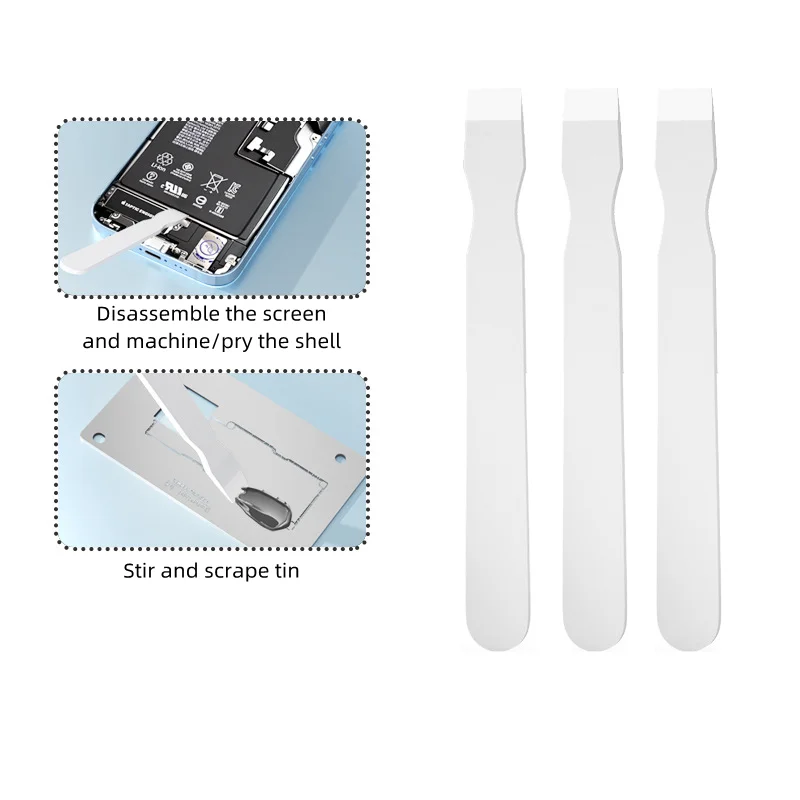

TE-215 Mobile Phone Repair Tin Plating Scraper Ceramic BGA Scraper Pry Bar Battery Opening Tool Tin Paddle Stirring Tool