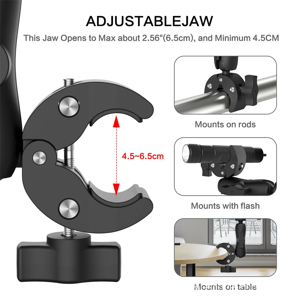 New Articulating Magic Arm Clip 360 Ballhead Super Clamp for Gopro Camera Selfie Stick Monitor LED Light Shooting Fixed Bracket