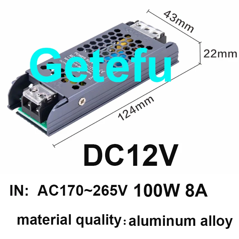 Ultra dünne LED-Strom versorgung DC 12V 24V Licht transformatoren 60W 200W 300W 400W W AC170-265V wandler Treiber für Streifen – Detail 10
