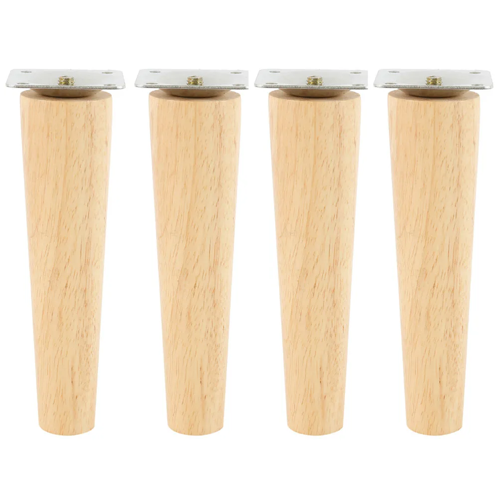 4Pcs Legs For Furniture Solid Wood Sofa Legs Conical Height 8/10/15cm Bed Stool Chair Coffee Table TV Cabinet Feet Replacement