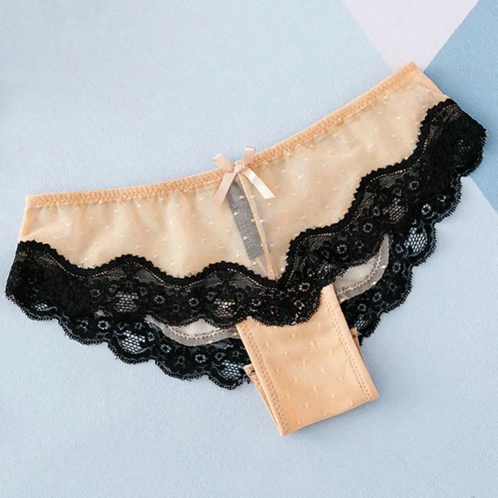 

Fashion Women's Sexy Lace Panties Breathable Soft Lingerie Female Bikini Bottom Low Waist Seamless Woman Crotch Underpants 1pcs
